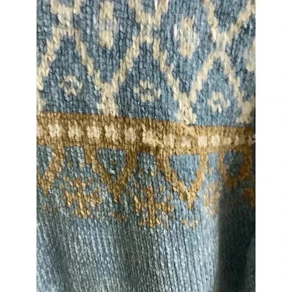 Vintage Cherokee Turtleneck Sweater in Blue With Patterns Buttery Soft Size L - Picture 13 of 15